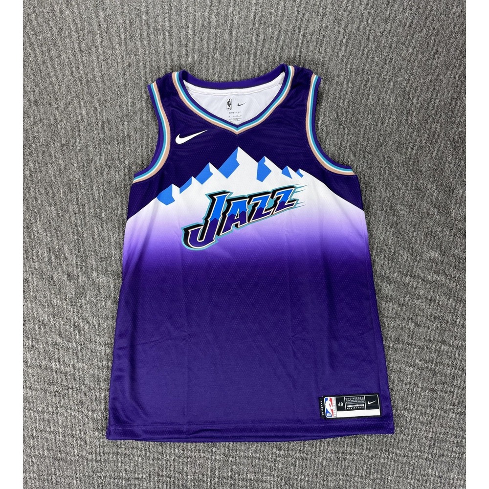 Utah Jazz Jersey Mens 48 Purple Nike NBA Basketball Dri Fit Swingman Classic
